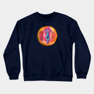 Triple Goddesses Abstract Female Icons Crewneck Sweatshirt